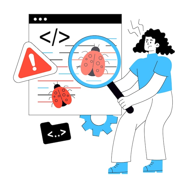 Programmer Debugging Code and Finding Software Bugs