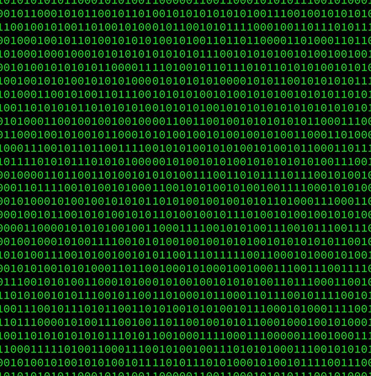 Vector programming binary code in console matrix