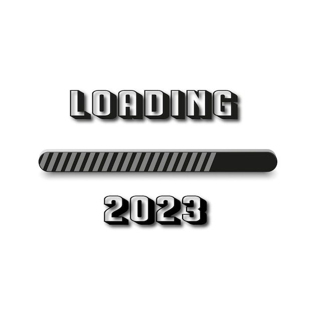 Vector progreso de carga del año 2022 al 2023 barra de progreso que muestra la carga del año 2023