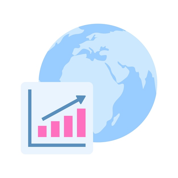 Vector progreso mundial diseño del vector de crecimiento de la economía mundial para uso premium