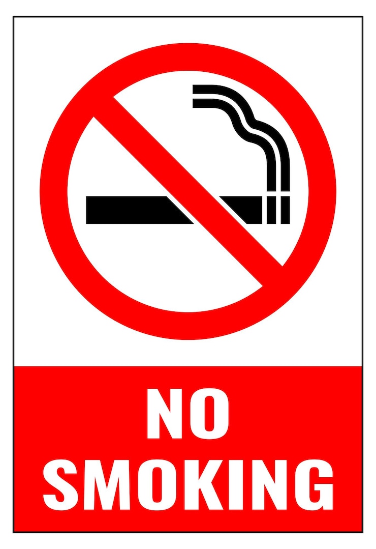 Vector se prohíbe fumar cigarrillos sobre un fondo blanco