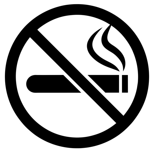 Se prohíbe fumar en un fondo blanco