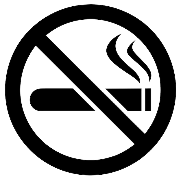 Se prohíbe fumar en un fondo blanco