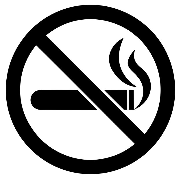 Se prohíbe fumar en un fondo blanco