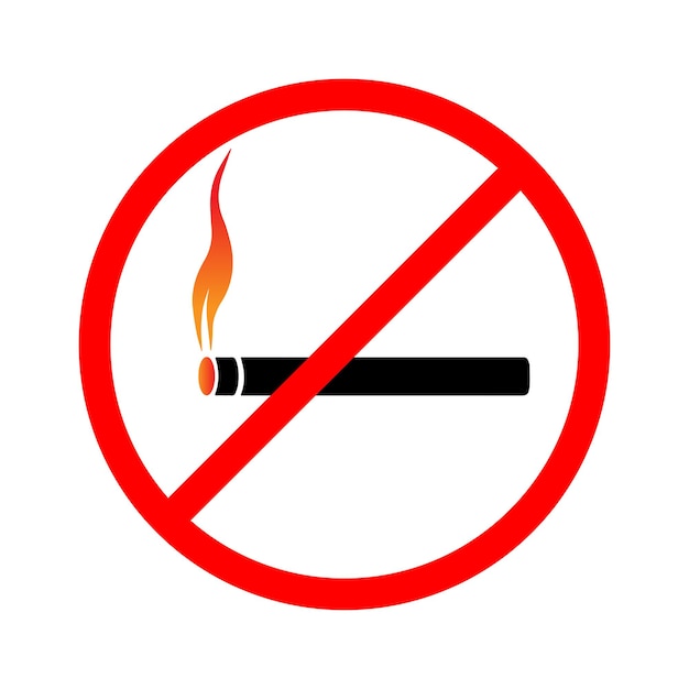 Se prohibe fumar en la señal roja