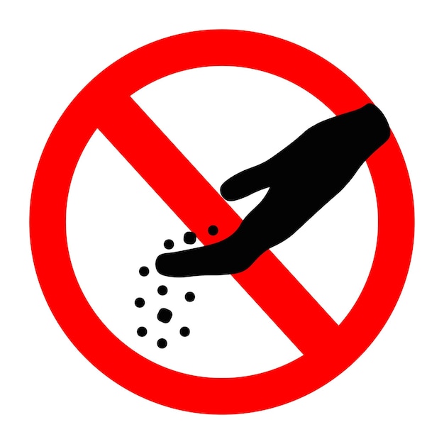 Prohibición de icono Marca de prohibición de alimentación sobre fondo blanco Símbolo