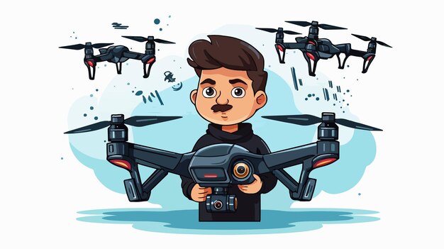 Prohibición de las ilustraciones vectoriales de dibujos animados de drones
