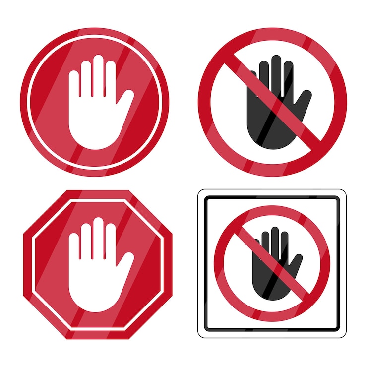 Vector prohibición de no tocar la ilustración vectorial del signo
