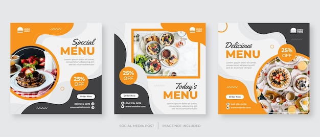 Promoción de alimentos en redes sociales y diseño de publicaciones de banner de instagram.