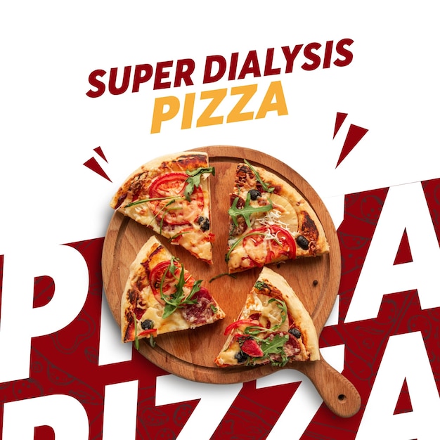 Promoción de alimentos en las redes sociales y plantilla de diseño de post de banner de Instagram