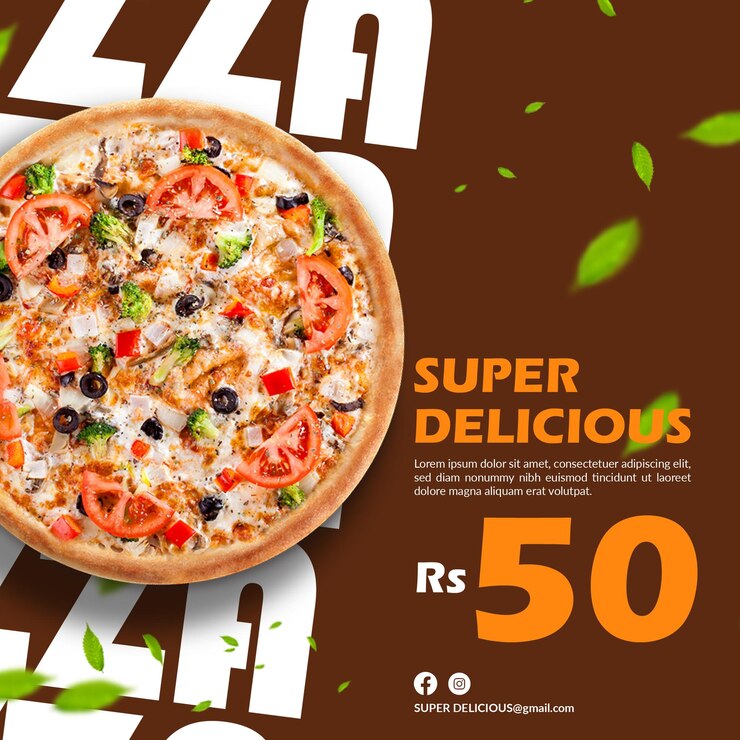 Promoción de alimentos en redes sociales y plantilla de diseño de publicaciones de banner de Instagram