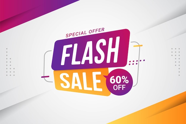 Promoción de banner de oferta especial de descuento de venta flash