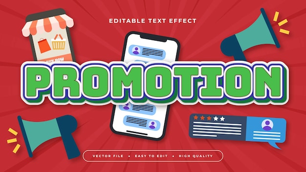 Promoción colorida estilo de fuente de efecto de texto editable en 3D