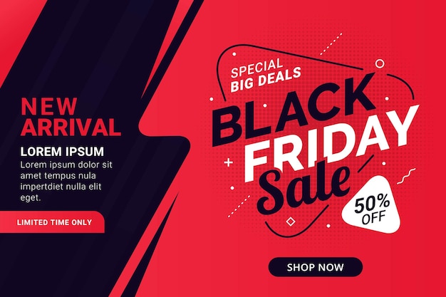 Promoción de descuento de banner de venta de viernes negro