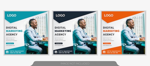 Vector promoción empresarial y agencia de marketing creativo plantilla de banner de instagram de redes sociales