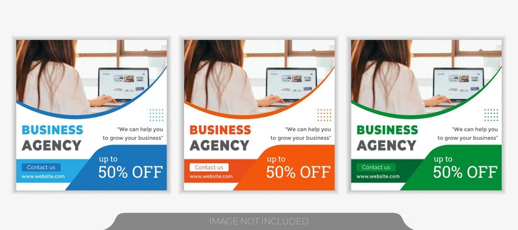 Promoción empresarial y agencia de marketing creativo plantilla de banner de instagram de redes sociales