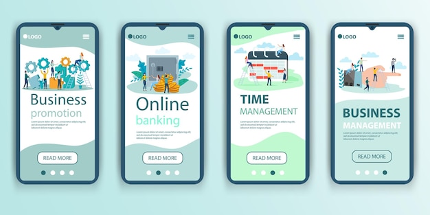 Promoción empresarial Banca en línea Gestión del tiempo Gestión empresarial Un conjunto de interfaces UI UX