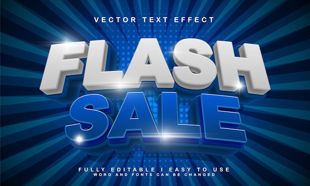 Promoción de estilo de efecto de texto editable de venta flash 3d