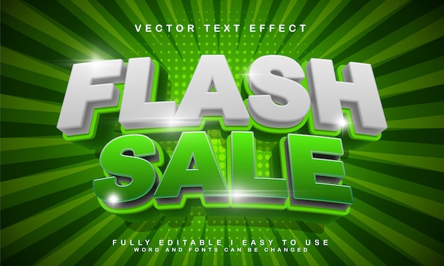 Promoción de estilo de efecto de texto editable de venta flash 3d