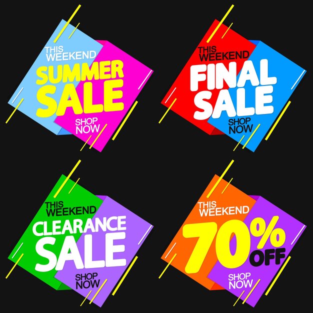 Promoción final de verano y de fin de semana de ventas de liquidación