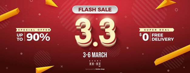Promoción de fondo de venta flash en 3 3 venta