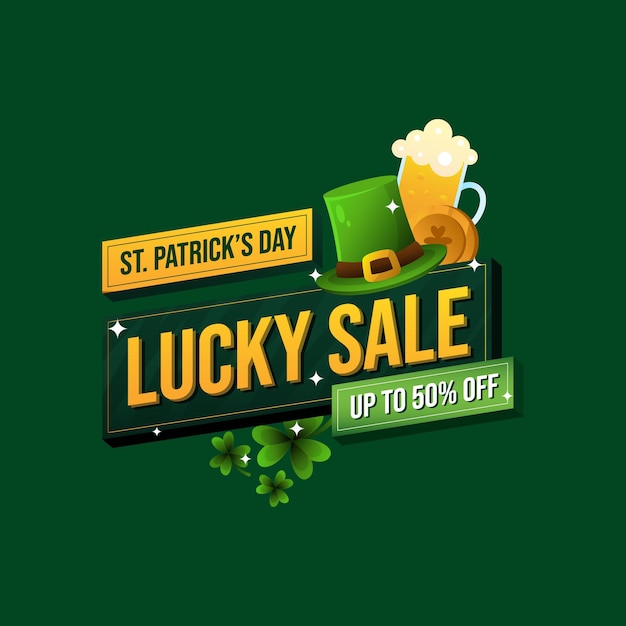 Promoción de marketing del día de san patricio de venta afortunada