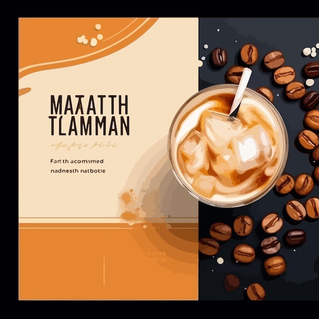 Vector promoción de menú de bebidas saludables caramel machiato