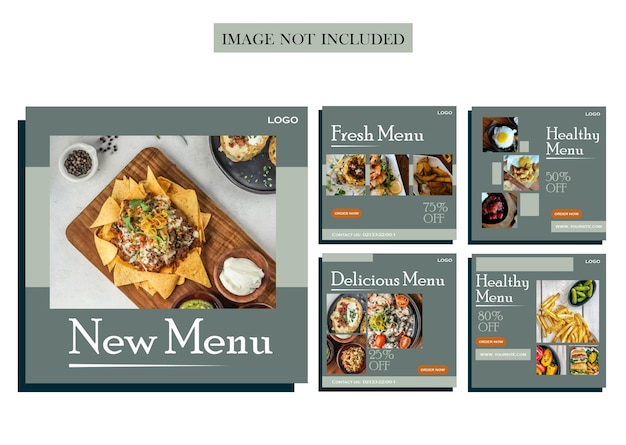 Promoción del menú del restaurante Ofertas de alimentos frescos, saludables y deliciosos