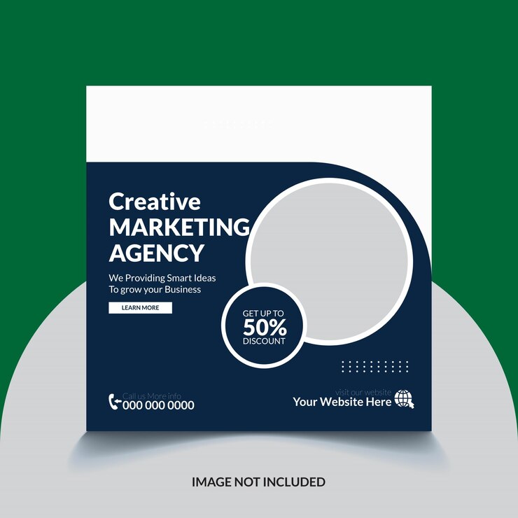 Promoción de negocios Medios sociales Diseño de pancartas cuadradas