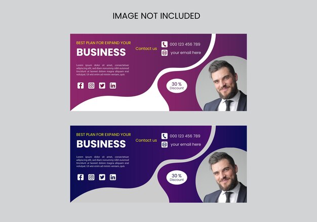 Promoción de negocios y plantilla de portada corporativa de Facebook