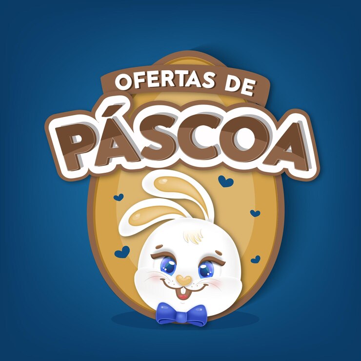 Vector promoción de pascua con huevos de chocolate y lindo conejo vector brasil
