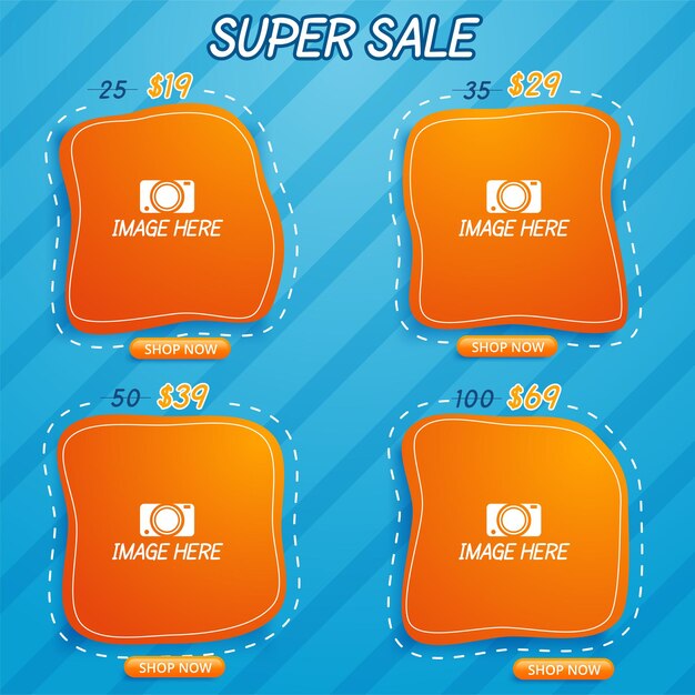 Promoción de plantilla de banner de descuento de super venta