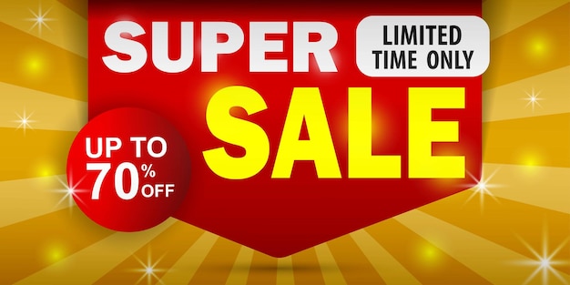 promoción de plantilla de banner de descuento de súper venta