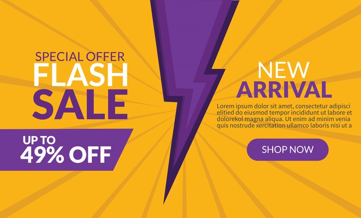 Vector promoción de plantilla de banner de descuento de venta flash