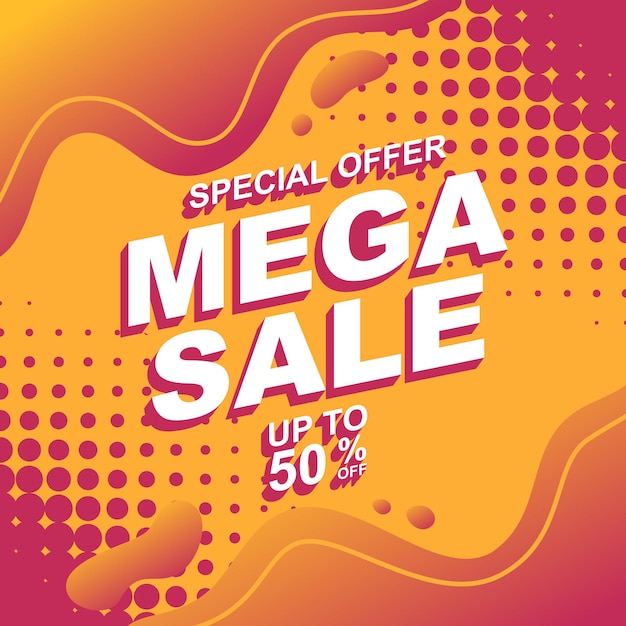 Promoción de plantilla de banner de descuento de venta, oferta especial, gran venta, descuento, super venta, mega venta