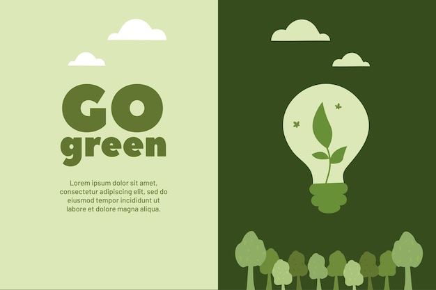 Promoción de prácticas ecológicas con un tema de bombilla verde