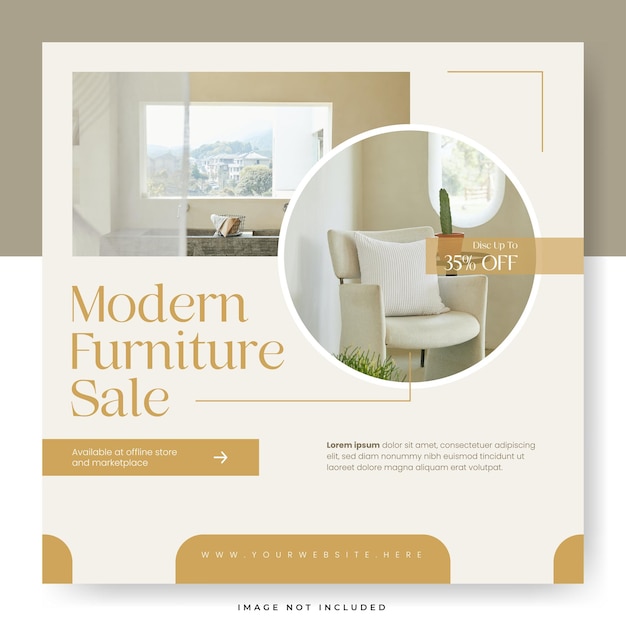 Promoción de publicación de instagram de venta de muebles mínimos