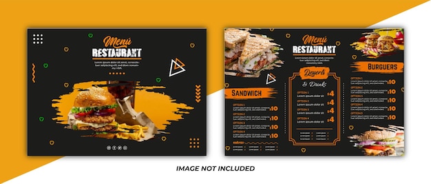 Promoción de redes sociales de comida de menú delicioso y plantilla de diseño de publicación de banner