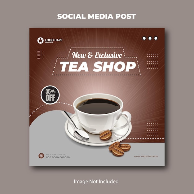 Promoción de la tienda de té en las redes sociales