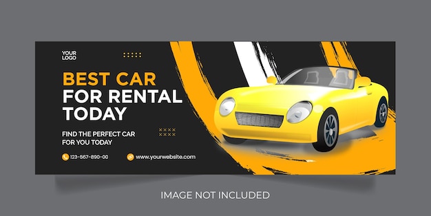 Promoción de venta de autos plantilla de banner de portada de facebook de redes sociales