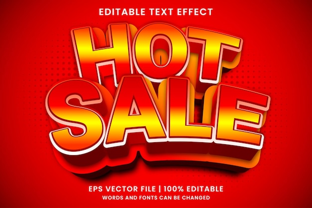 Promoción de venta caliente efecto de texto editable 3d