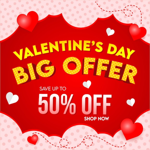 Vector promoción de venta del día de san valentín