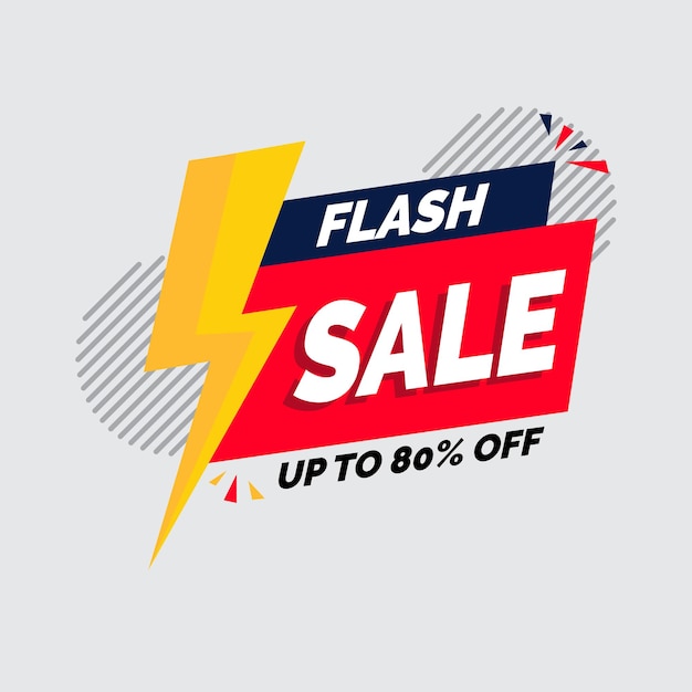 Promoción de venta instantánea Banner de venta con un 80 por ciento de descuento Oferta especial limitada en tiempo