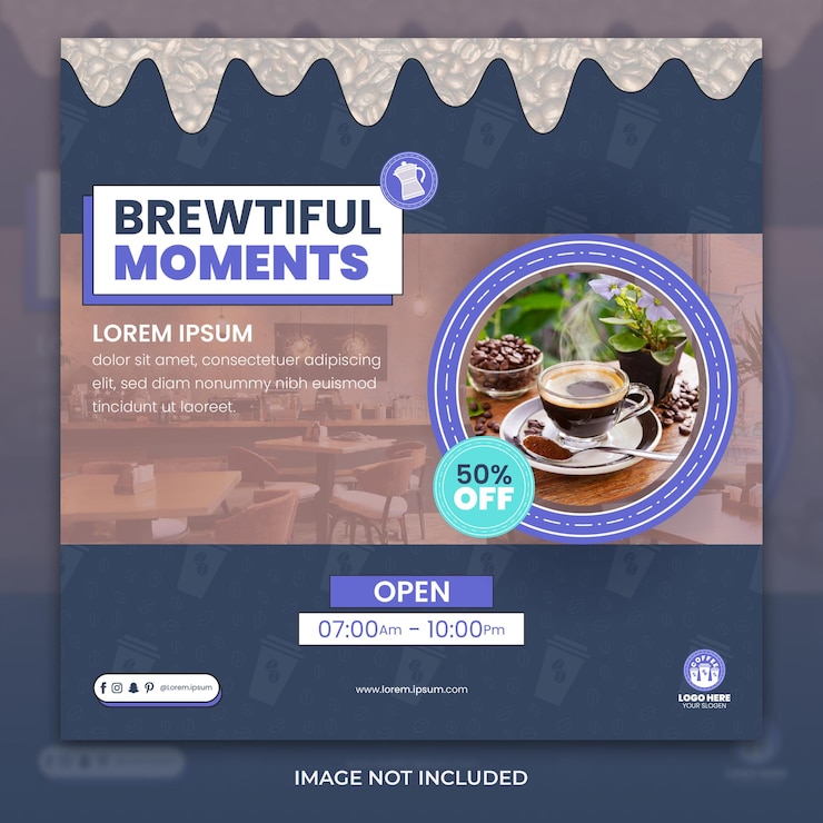 Promoción de la venta del menú de la cafetería en las redes sociales
