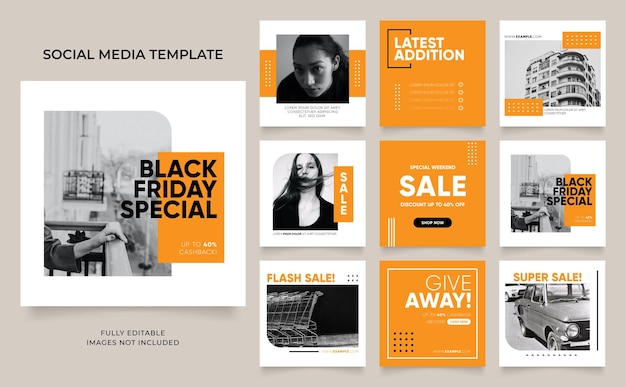 Promoción de venta de moda de banner de plantilla de redes sociales cartel de venta orgánica de rompecabezas de marco de publicación cuadrada completamente editable de instagram y facebook
