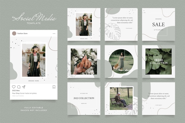 Promoción de venta de moda de blog de banner de plantilla de redes sociales