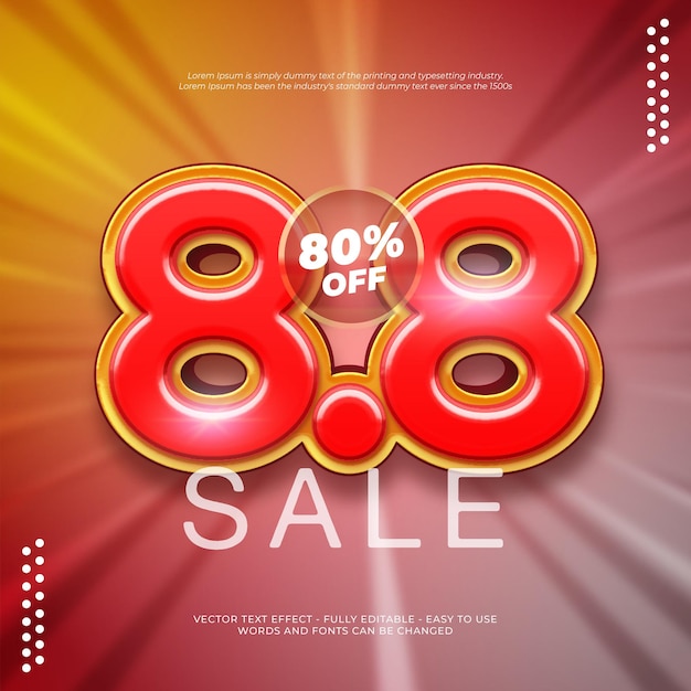 Promoción de ventas del día de compras de Vector 88 con efecto en negrita