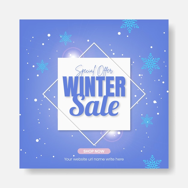 promoción de ventas de invierno y Navidad redes sociales e Instagram post banner o plantilla de anuncio de banner web