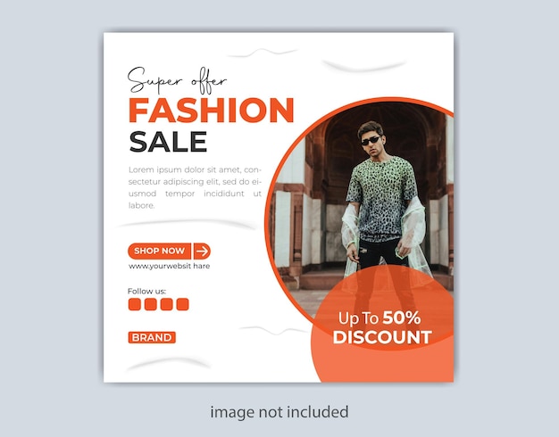 Promoción de ventas de moda diseño de publicaciones en las redes sociales
