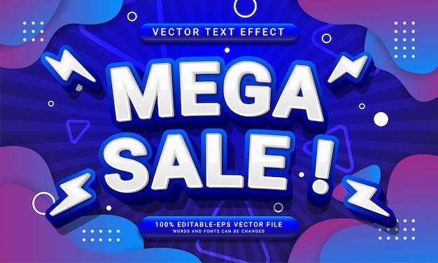 Promoción de ventas temática de efecto de estilo de texto editable de mega venta